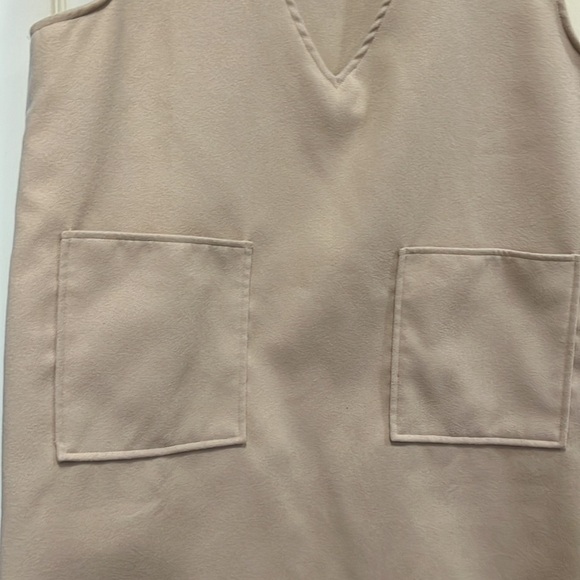 Tan Pinafore Dress - Picture 3 of 4